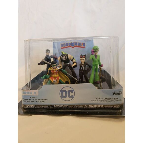 Funko HeroWorld DC Series 8‎ Set of 5 Figures Nib Bane Catwoman Robin Riddler - Picture 1 of 6
